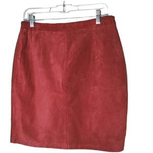 Vintage 90's Leather Skirt Hunt Club Fall Essential Academia size 16 See Measure